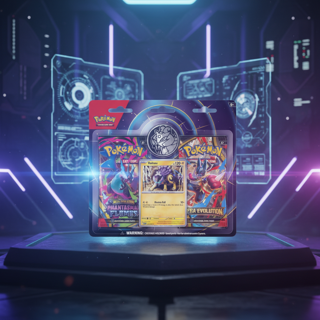 Pokemon Raikou Two Pack Blister with Sci-Fi Background